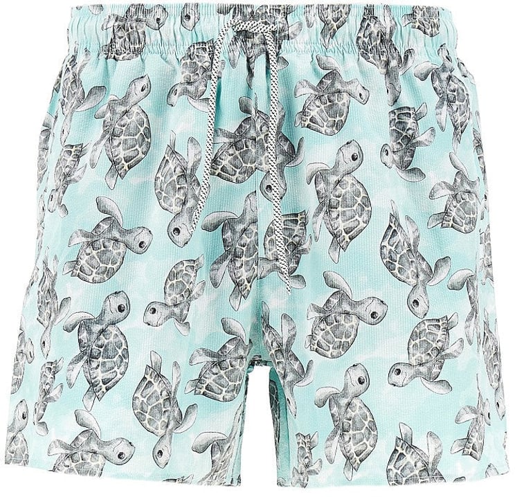 Emporio Armani Turtle Print Swim Aqua