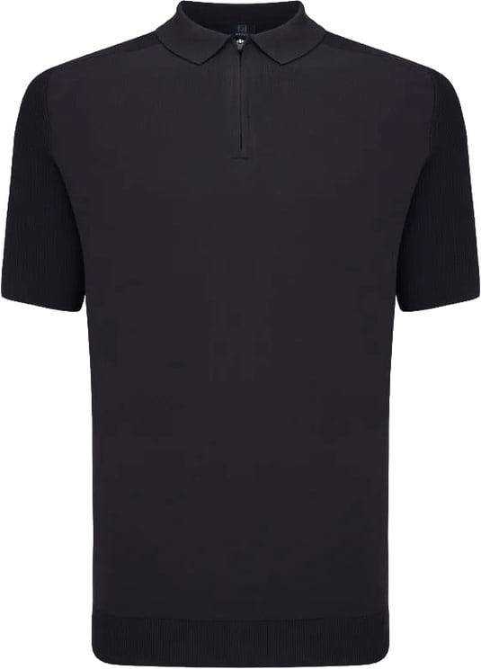 Genti Polo Half Zip Black