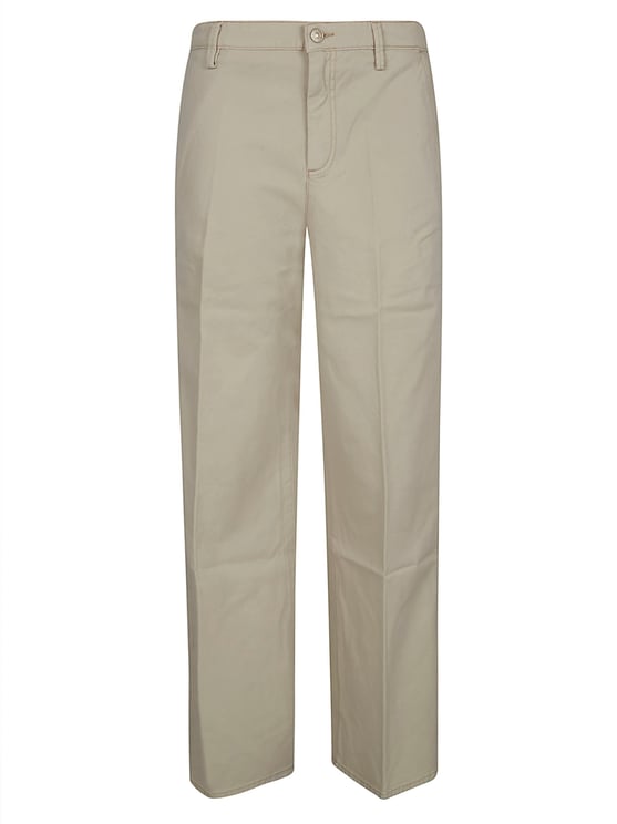 7 For All Mankind High-Waisted Wide Trousers with Front Pleats and Structured Fit
