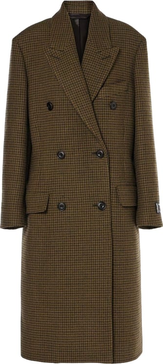 Acne Studios Acne Studios Checked Double-Breasted Wool Blend Coat