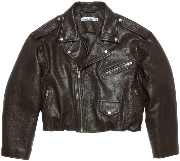 Acne Studios Leather Jacket Dark Brown