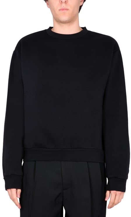 Acne Studios Regular Fit Black Cotton Sweatshirt With Minimalist Design