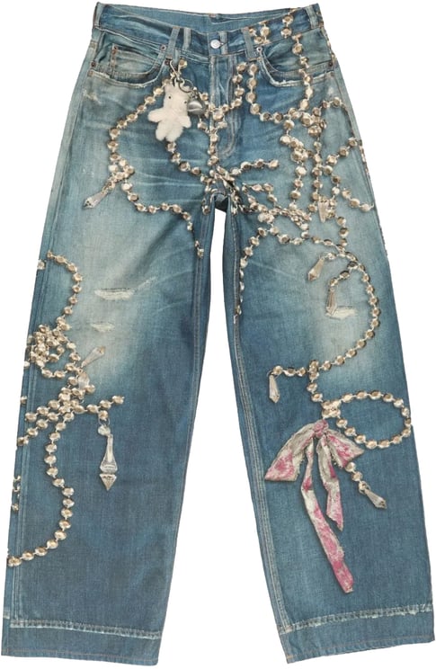 Acne Studios Printed Jeans Mid Blue