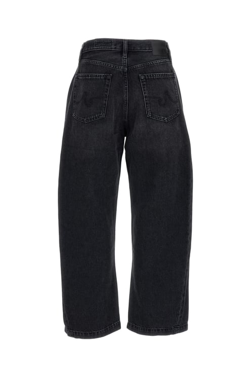AG Jeans Black Hattie High-Rise Barrel Jeans