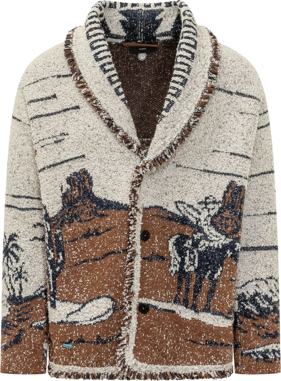 Alanui Cardigan Riding The Waves con Collo a Scialle