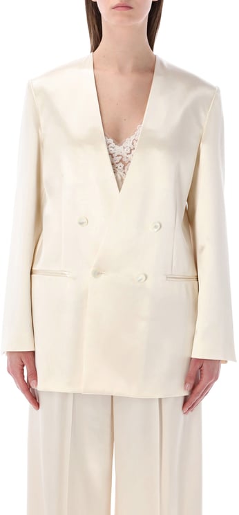 Alberta Ferretti Blazer Shiny Satin Bianco