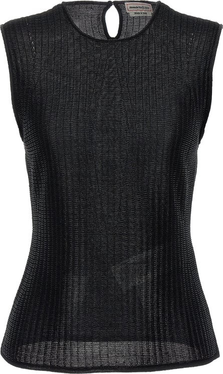 Alexander McQueen Alexander McQueen Black Viscose Sleeveles T-Shirt