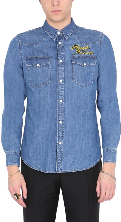 Alexander McQueen SHIRT WITH EMBROIDERED LOGO