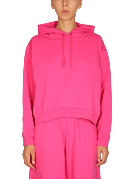 Alexander McQueen Relaxed Pink Hoodie With Embossed Detailing