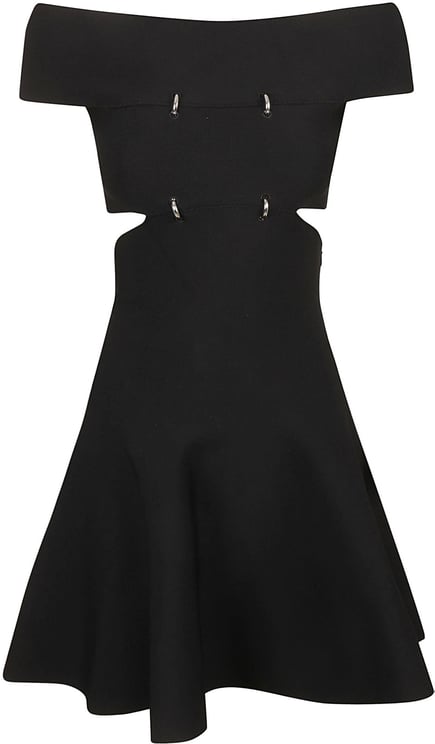 Alexander McQueen Fitted Bodice Black Dress with Flowing Skirt