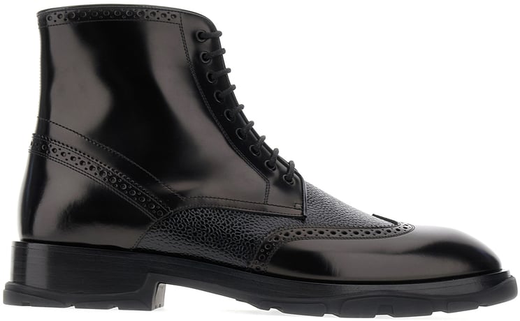 Alexander McQueen Alexander Mcqueen Black leather Punk Worker ankle boots