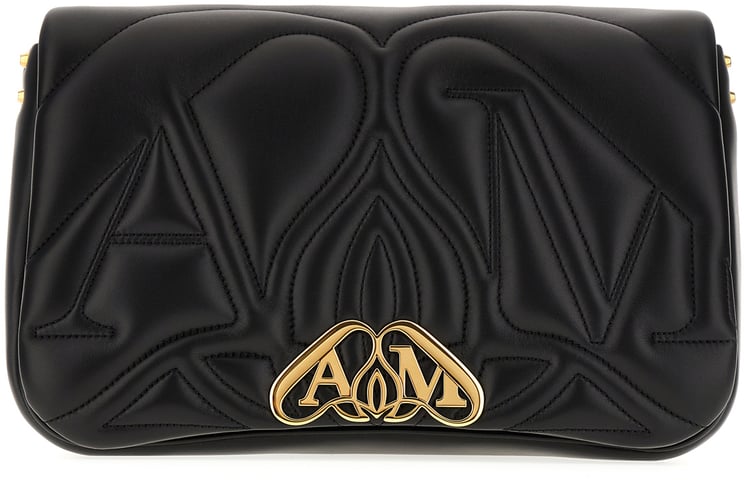 Alexander McQueen Alexander Mcqueen Black nappa leather Seal shoulder bag