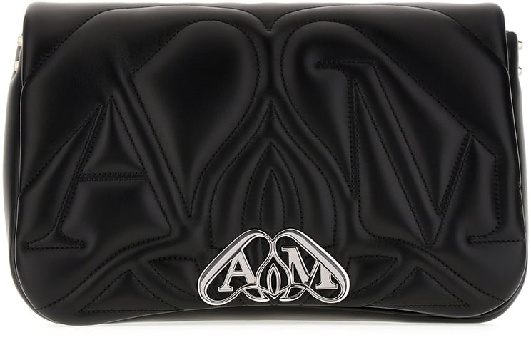 Alexander McQueen Alexander Mcqueen Black nappa leather Seal shoulder bag