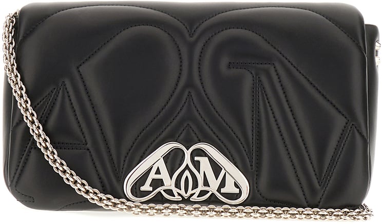 Alexander McQueen Alexander Mcqueen Black nappa leather Seal small crossbody bag