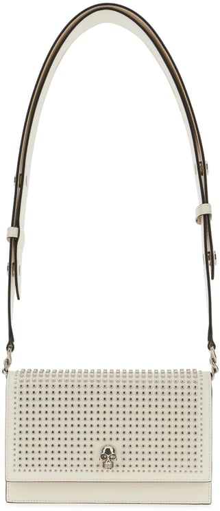 Alexander McQueen Alexander Mcqueen Ivory leather small Biker Skull shoulder bag