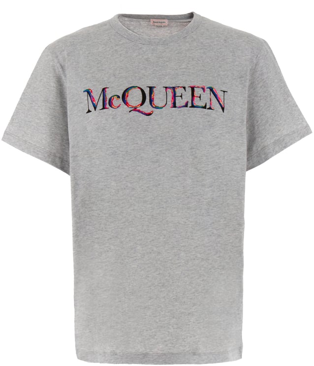 Alexander McQueen Alexander Mcqueen Mélange grey stretch cotton oversize t-shirt