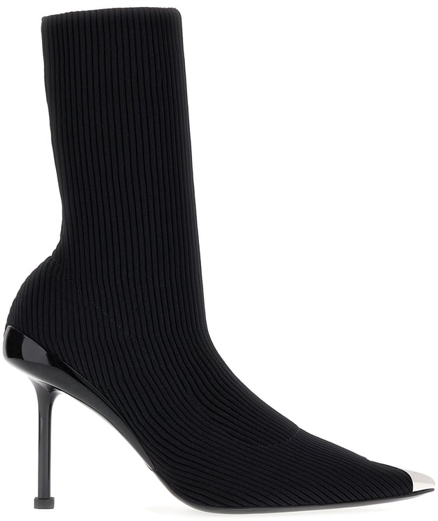 Alexander McQueen Alexander Mcqueen Black stretch nylon Slash ankle boots