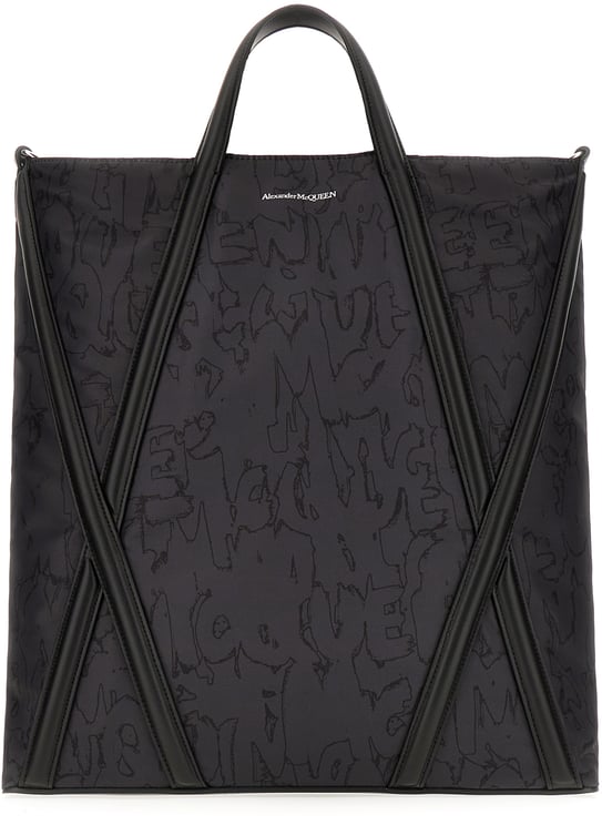 Alexander McQueen Alexander Mcqueen Black nylon The Harness shopping bag
