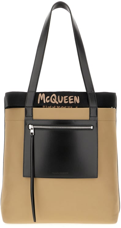 Alexander McQueen Alexander Mcqueen Beige fabric shopping bag