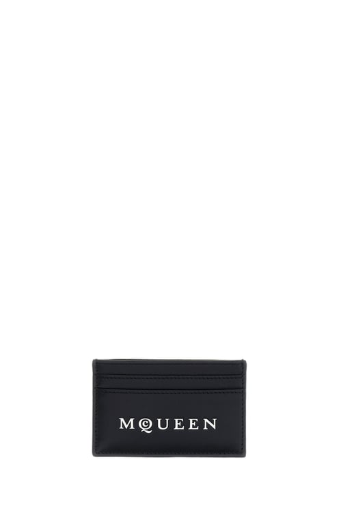 Alexander McQueen Neutrals Rectangular Dual Sided Logo Card Holder