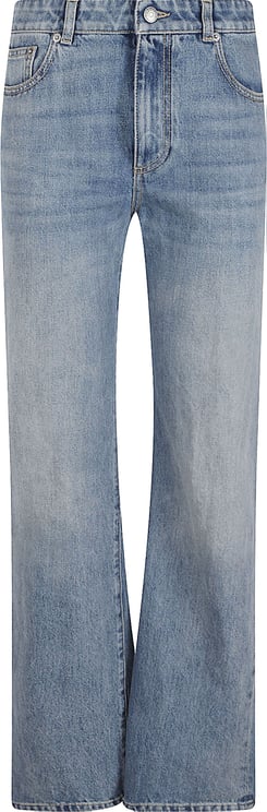 Alexander McQueen Slightly Flared Light Blue Jeans with Raw Hem