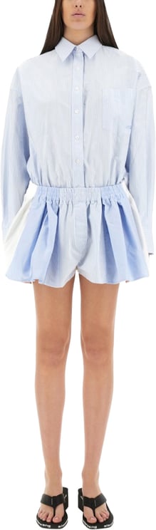 Alexander Wang Short Striped Overalls