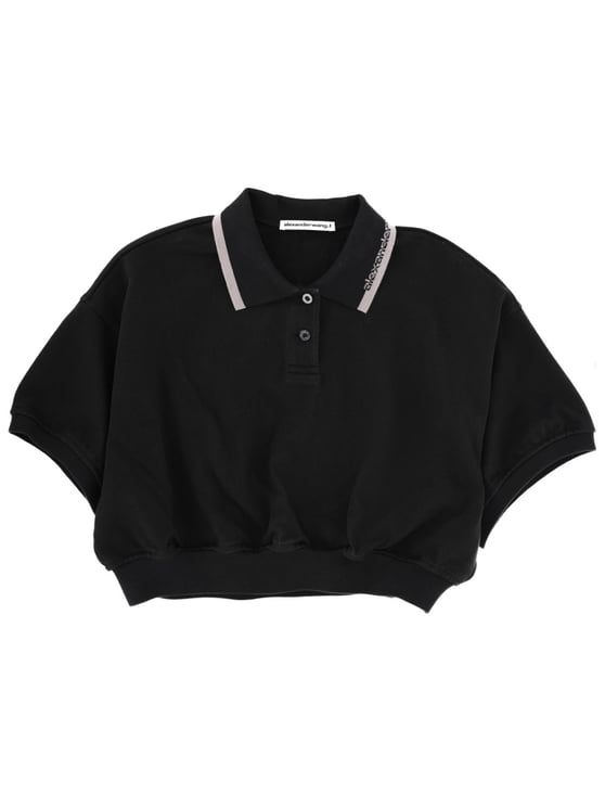Alexander Wang Cropped Fit Cotton Polo Shirt