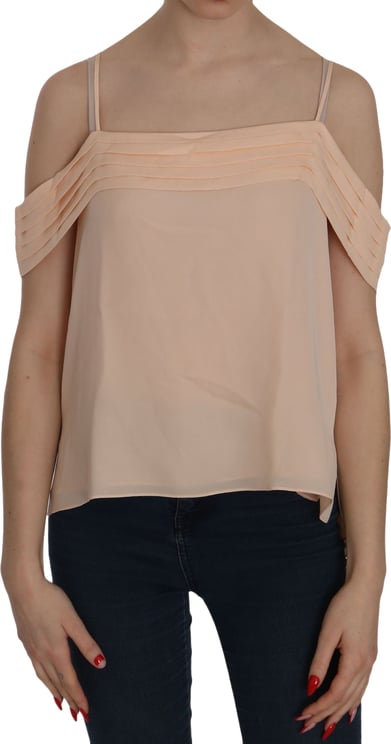 Alexander Wang Alexander Wang Orange Off Shoulder Strap Square Neck Top Blouse