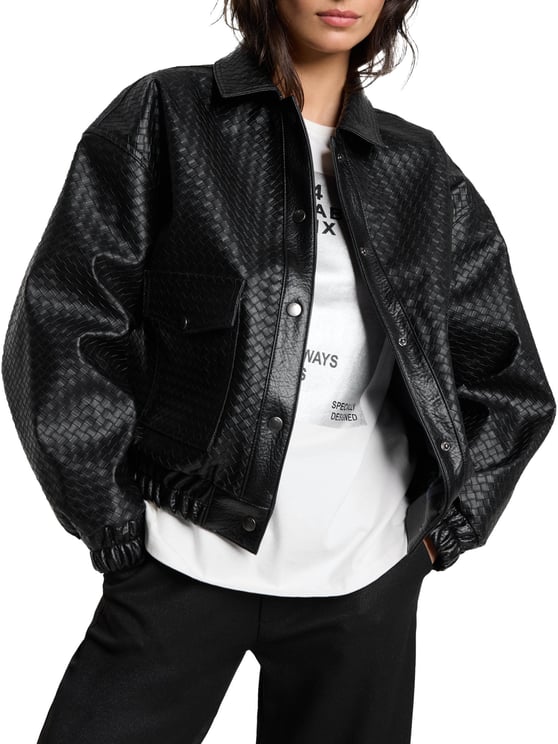 Alix The Label Woven Braided Faux Leren Jas