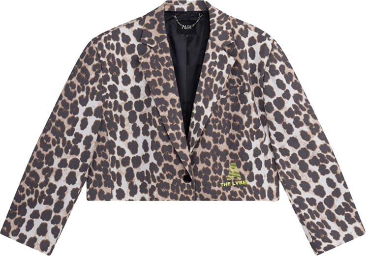 Alix The Label Alix The Label Ladies Woves Animal Cropped Blazer Blazers Bruin 2602402565