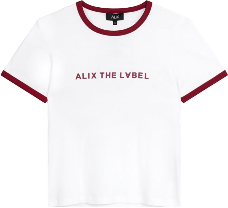 Alix The Label Alix The Label Ladies Knitted Ringer T-shirt T-shirts Ecru 2602884612