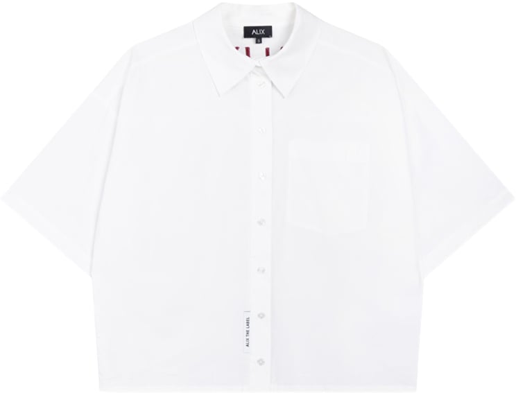 Alix The Label Alix The Label Ladies Woven Clean Poplin Shortsleeve Blouse Blouses Ecru 2603907632