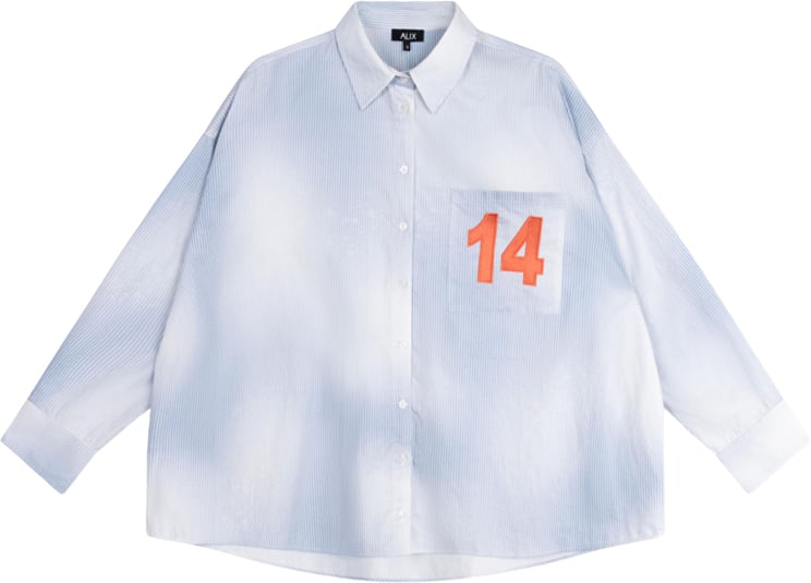 Alix The Label Alix The Label Ladies Woven Faded Stripe Blouse Blouses Lichtblauw 2606933782
