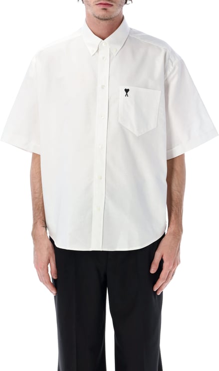 AMI Paris Adc Bowling Shirt Bianco