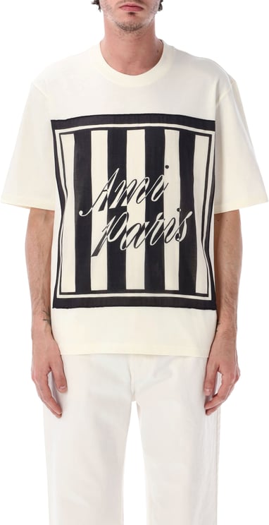 AMI Paris Sewn Scarf Tee Bianco