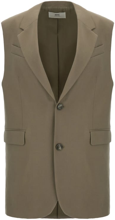 AMI Paris Ami Paris Dove grey wool oversize long vest