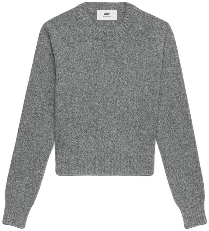 AMI Paris De Coeur Logo Cashmere Blend Sweater
