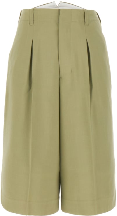 AMI Paris Ami Paris Olive green viscose blend bermuda shorts