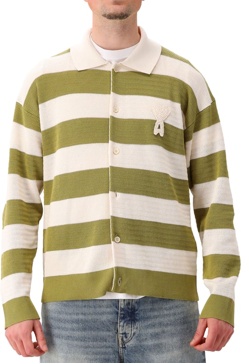 AMI Paris AMI Paris Gebreide Trui Groen Cardigan ADC Shirt