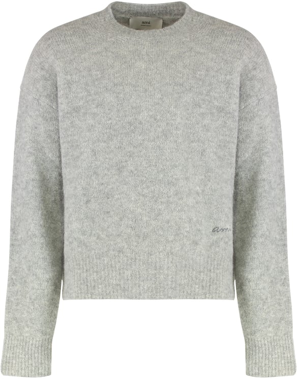 AMI Paris Sweater with round neck in mixed wool
