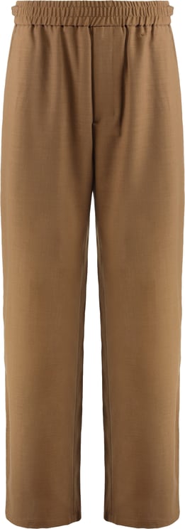 AMI Paris Elasticated wool twill trousers