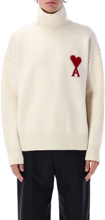 AMI Paris Red Adc High Neck Beige
