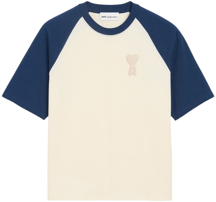 AMI Paris T-Shirts And Polos White Blue