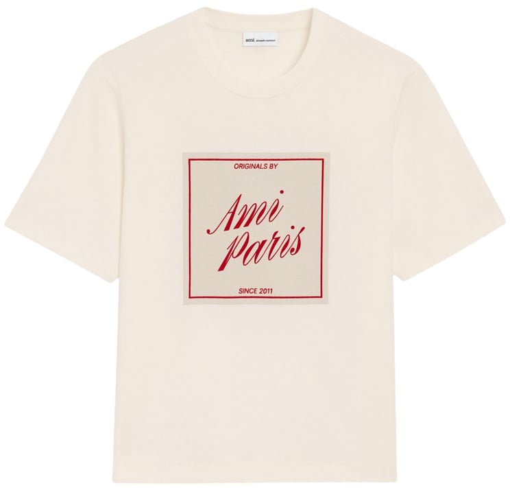 AMI Paris T-Shirts And Polos Blanc Creme