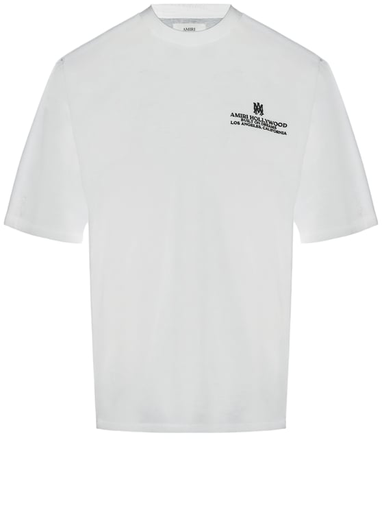 Amiri Round Neck Cotton T-Shirt With Logo Detail