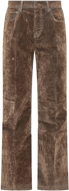 Amiri Amiri Pantaloni Marroni in Velluto a Gamba Dritta