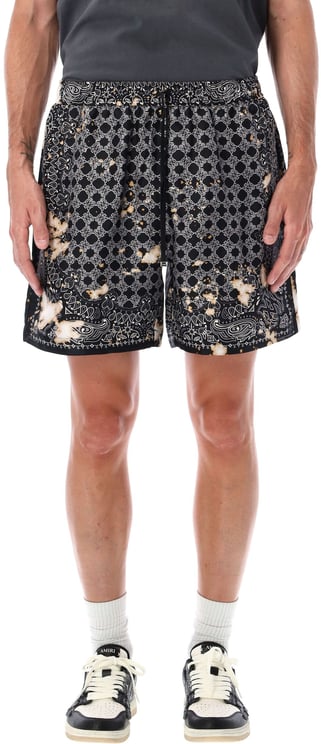 Amiri Bleach Bandana Bermuda Nero
