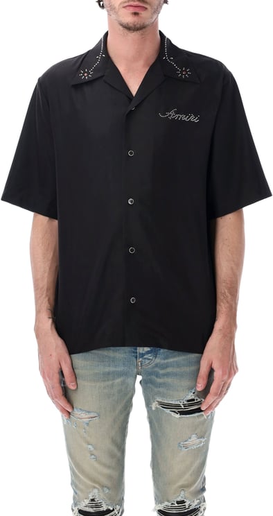 Amiri Stud Camp Shirt Nero