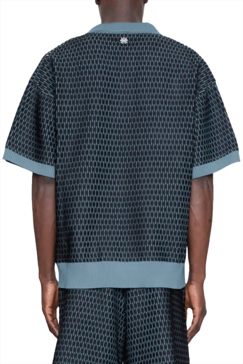 Amiri Gestreepte blauwe polo