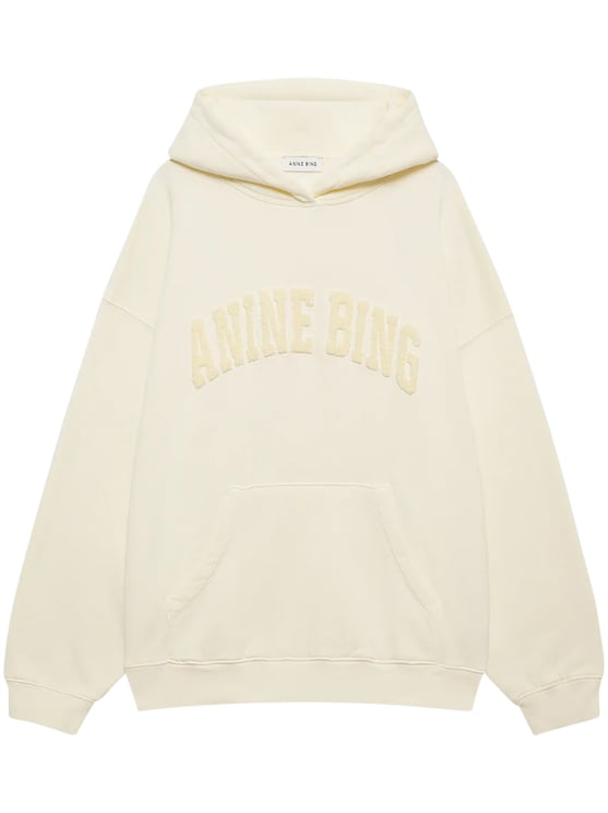 Anine Bing Relaxed-Fit Cotton Sweatshirt with Embroidered Logo